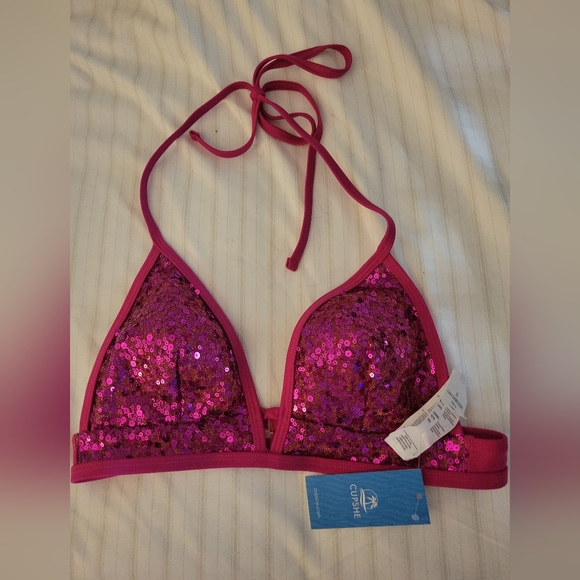 Pink Sequin Bikini Set - Picture 2 of 7